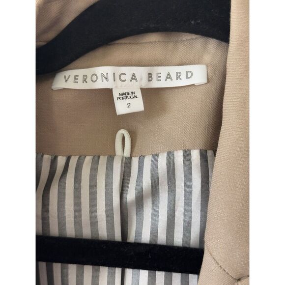 Veronica Beard | Empire Khaki Linen & Cotton Dickey Blazer | Size 2 - Picture 12 of 12